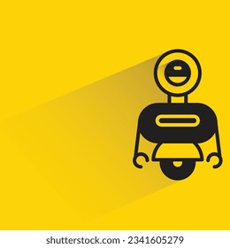 robot con sombra sobre fondo amarillo