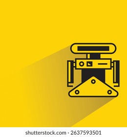 robot with shadow on yellow background