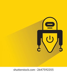 robot with shadow on yellow background