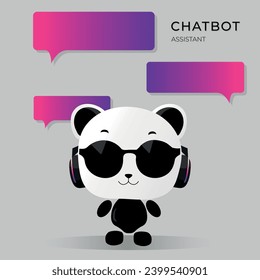 robot shaped chatbot assistant with artificial intelligence. Cute robot vector illustration