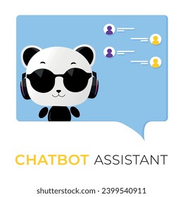 robot shaped chatbot assistant with artificial intelligence. Cute robot vector illustration