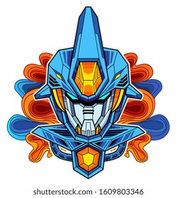 Robot Shark head mascot logo 