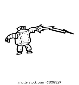 caricatura de electricidad de disparo de robots