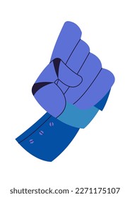 Robot showing clenched fist flat icon. Vector illustration