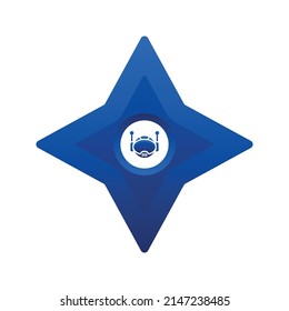 robot shuriken gradient logo design template icon