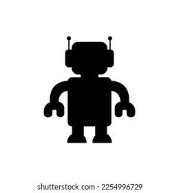 Robot silhouette icon illustration template for many purpose. Isolated on white background	