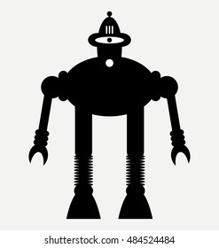 robot silhouette, vector robot icon