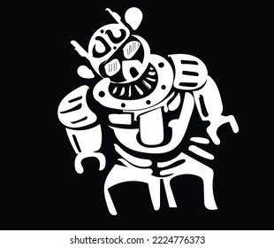 ROBOT SILLUET PICTURE VECTOR DESIGN