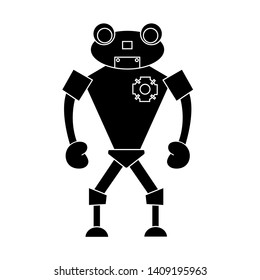 Robot simple character. Isolated stock vector illustration