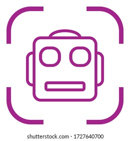 Robot simple icon. Flat desing