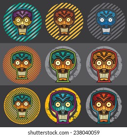 robot skull beast design stamp