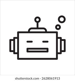 Robot Sleep Expression simple line icon