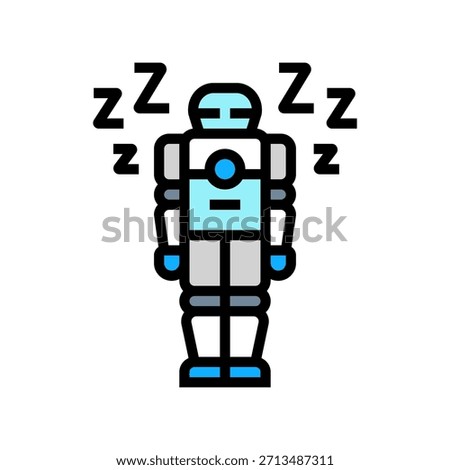 robot sleeping zzz color icon vector. robot sleeping zzz sign. isolated symbol illustration