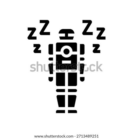 robot sleeping zzz glyph icon vector. robot sleeping zzz sign. isolated symbol illustration