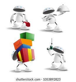 Robot slogger
Set of funny robots workers. Illustration, vector. 3D. EPS-10