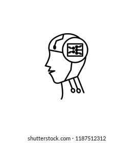 Robot smart brain concept line icon. Simple element illustration. Robot smart brain concept outline symbol design from Robot set. Can be used for web and mobile