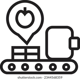 Robot Smart Farm Outline Icon