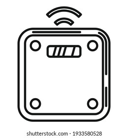 Robot smart scales icon. Outline Robot smart scales vector icon for web design isolated on white background