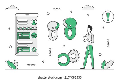 Aplicación de smartphone Robot. Chatbot móvil, inteligencia artificial vectorial monocolor ilustración