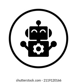 Icono de sonrisa robótica - robot tecnológico