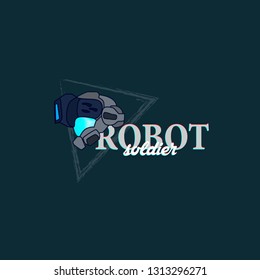 robot soldier logo for game team, toys and technology company or industry