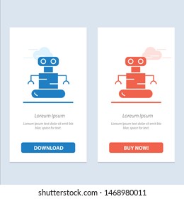  Robot, Space  Blue and Red Download and Buy Now web Widget Card Template. Vector Icon Template background