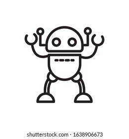 robot space technology character artificial machine vector illustration linear design