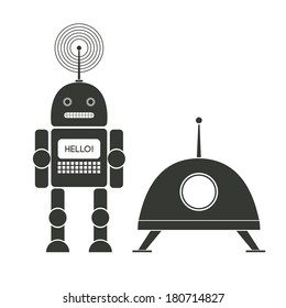 robot and spaceship