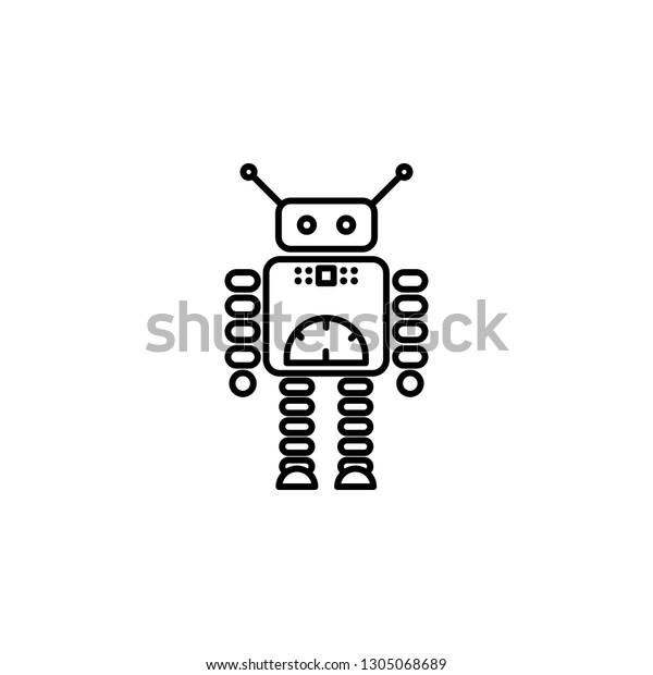 Robot Speedometer Outline Icon Signs Symbols Stock Vector (Royalty Free ...