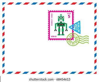 robot stamp letter