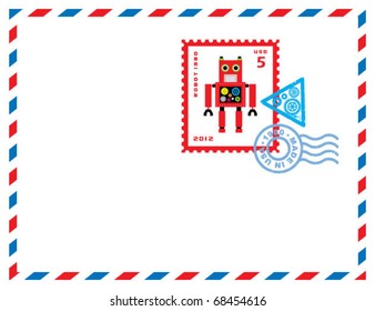 robot stamp letter