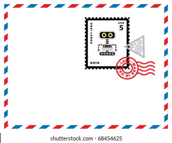 robot stamp letter