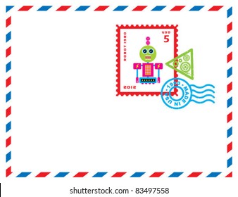 robot stamp letter