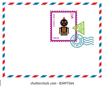 robot stamp letter