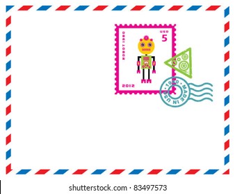 robot stamp letter