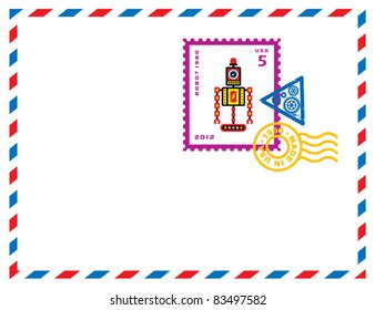 robot stamp letter