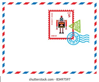 robot stamp letter