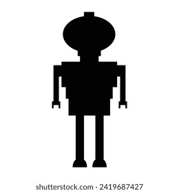 silueta de pie de robot, tecnología de iconos
