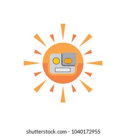 Robot Sun Logo Icon Design