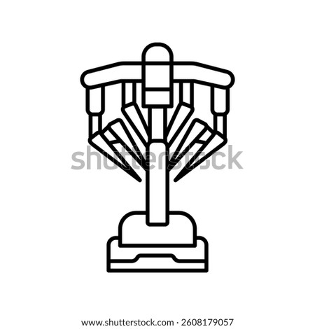 robot surgeon black line icon for digital and print projects.  Minimal clean icons for apps and websites. Modern simple icons for UI UX and branding