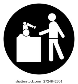 Signo del símbolo del robot, Ilustración vectorial, aislado en la etiqueta blanca del fondo .EPS10