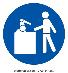 Símbolo de robô, Ilustração de vetor, Isolar no fundo branco Label .EPS10