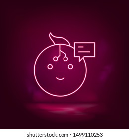 Robot, talk, chat bobble neon icon - vector. Artificial intelligence.