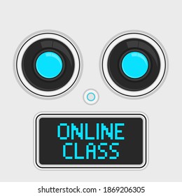 Robot talking about online class.To see the other vector robot illustrations , please check Robot collection.