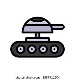 Robot tank vector, Robotics related filled style icon