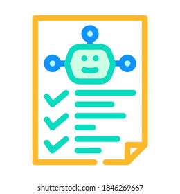 robot task list color icon vector. robot task list sign. isolated symbol illustration