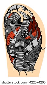 robot tattoo design