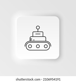 Robot, tech, car icon - Vector. Artificial intelligence neumorphic style vector icon