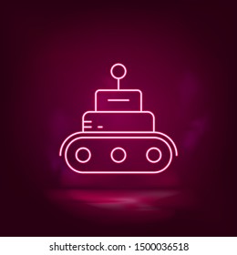 Robot, tech, car neon icon - vector. Artificial intelligence.
