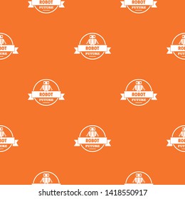 Robot tech pattern vector orange for any web design best